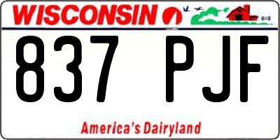WI license plate 837PJF