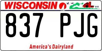 WI license plate 837PJG