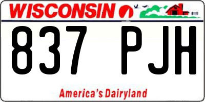 WI license plate 837PJH