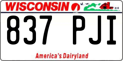 WI license plate 837PJI