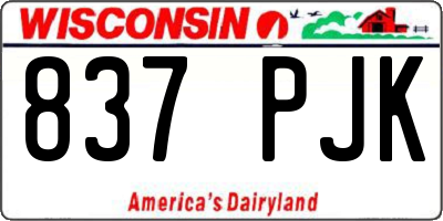 WI license plate 837PJK