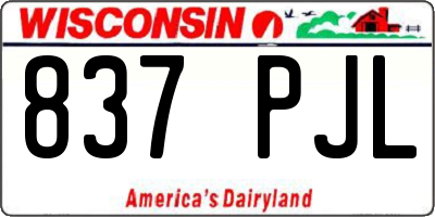 WI license plate 837PJL