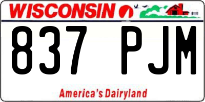 WI license plate 837PJM