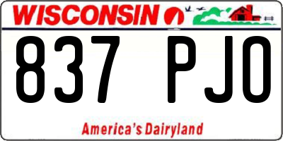 WI license plate 837PJO
