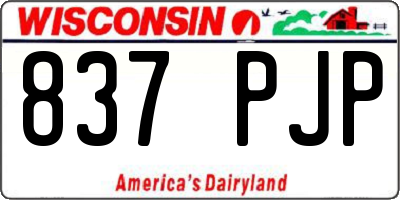 WI license plate 837PJP