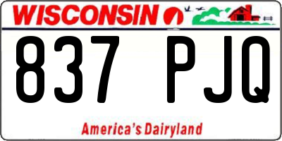 WI license plate 837PJQ