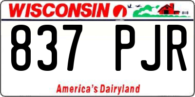WI license plate 837PJR