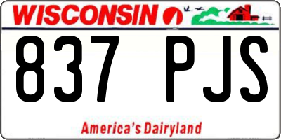 WI license plate 837PJS