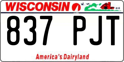 WI license plate 837PJT
