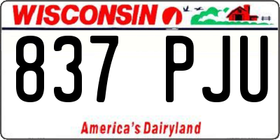 WI license plate 837PJU