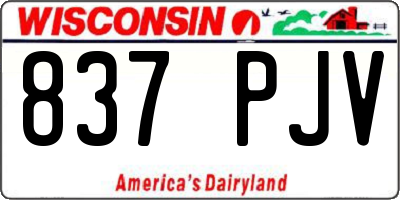 WI license plate 837PJV