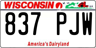 WI license plate 837PJW