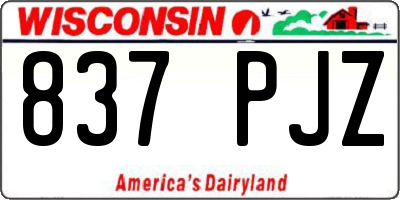 WI license plate 837PJZ