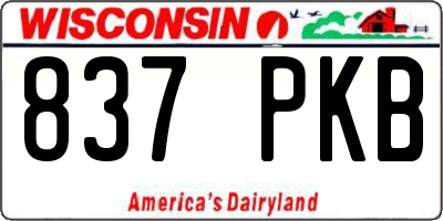 WI license plate 837PKB