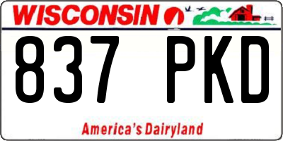 WI license plate 837PKD