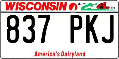 WI license plate 837PKJ