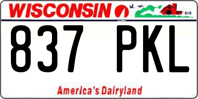 WI license plate 837PKL