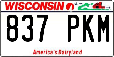 WI license plate 837PKM
