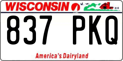 WI license plate 837PKQ