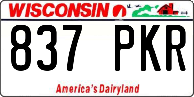 WI license plate 837PKR