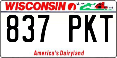 WI license plate 837PKT