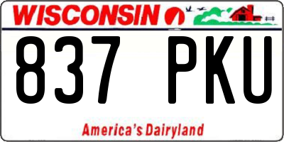 WI license plate 837PKU