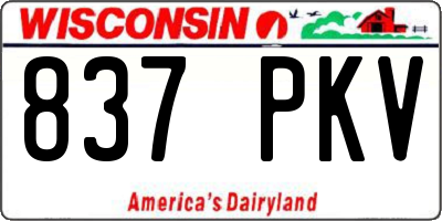 WI license plate 837PKV