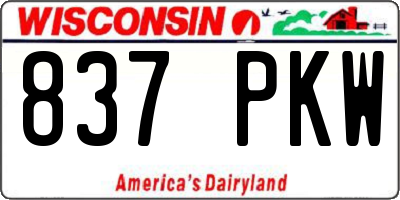 WI license plate 837PKW