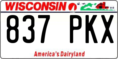 WI license plate 837PKX
