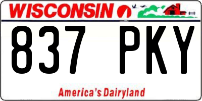 WI license plate 837PKY