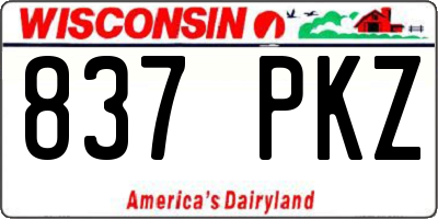 WI license plate 837PKZ