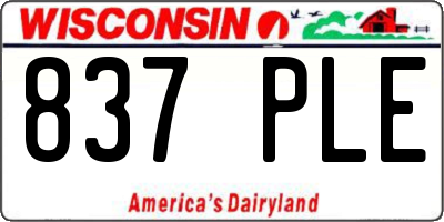 WI license plate 837PLE