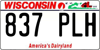 WI license plate 837PLH