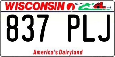 WI license plate 837PLJ