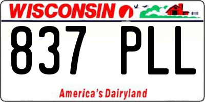 WI license plate 837PLL