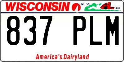WI license plate 837PLM