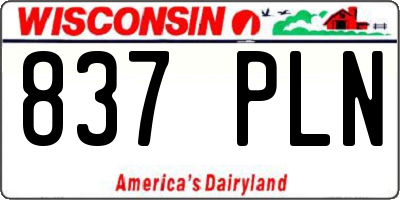 WI license plate 837PLN