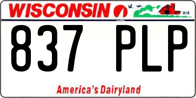 WI license plate 837PLP