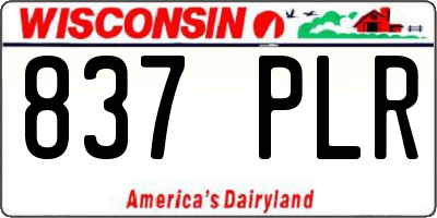 WI license plate 837PLR