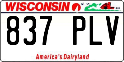 WI license plate 837PLV