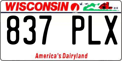 WI license plate 837PLX