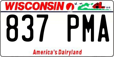 WI license plate 837PMA