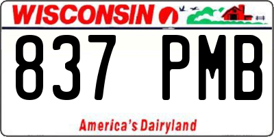 WI license plate 837PMB