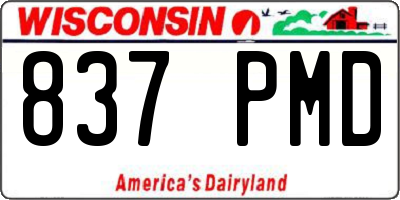 WI license plate 837PMD