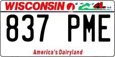 WI license plate 837PME