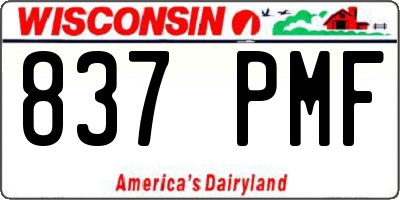 WI license plate 837PMF
