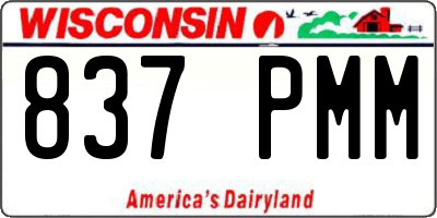WI license plate 837PMM
