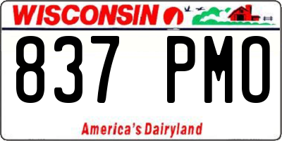 WI license plate 837PMO