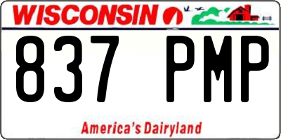 WI license plate 837PMP