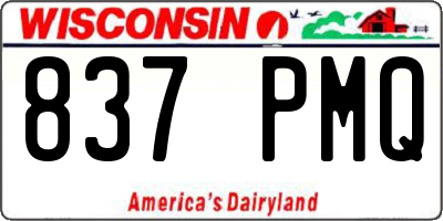 WI license plate 837PMQ